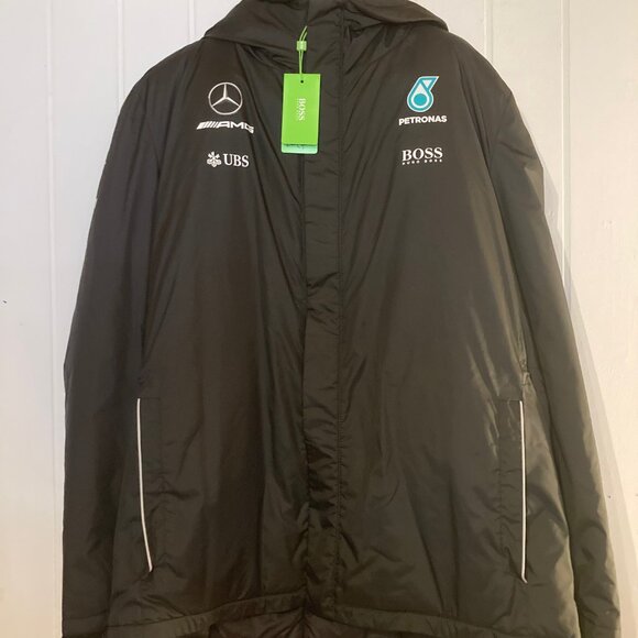 Hugo Boss AMG Mercedes Petronas Team Issue Winter Jacket Coat Size Euro 50 - Picture 2 of 10